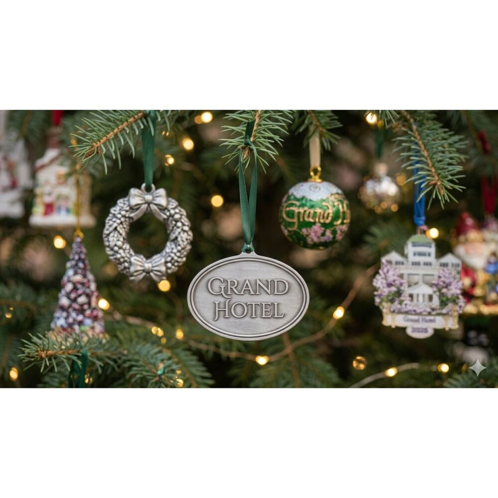 Grand Hotel Mackinac Island, MI Christmas Ornament Double sided - NIB-Michigan